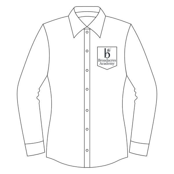 Long sleeve plain button-up blouse